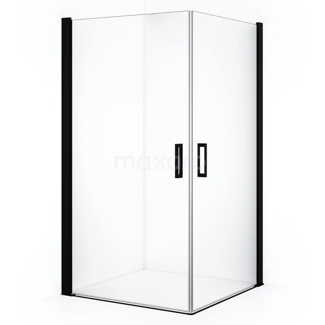 Diamond Shower enclosure | 80x80 cm Matte black Clear glass Pivot door Square CDE10808110MBN