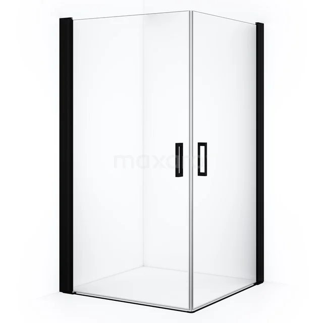 Diamond Shower enclosure | 105x95 cm Matte black Clear glass Pivot door Rectangle CDE11009210MBN
