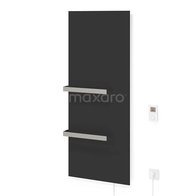 Infrarotheizung 660Watt 150x60cm, Matt Schwarz, Doppelhalterung IRH15060-B-2