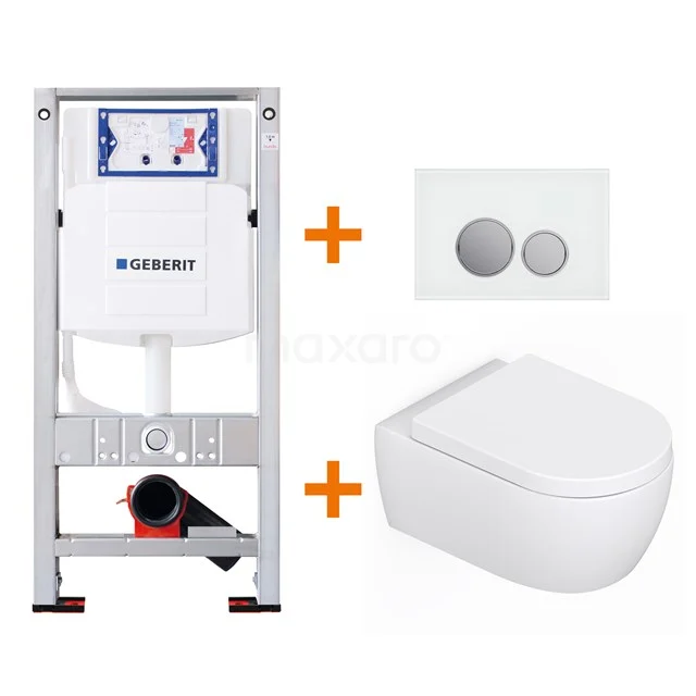 Toiletset Mat wit met Easy Clean + Geberit UP320 inbouwreservoir TOI013