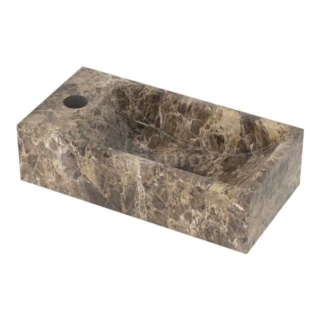 Small cloakroom basin WC Dark Emperador Natural stone Tap hole Links N125-1011-1