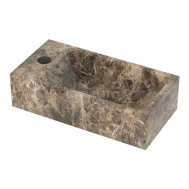 Small cloakroom basin WC Dark Emperador Natural stone Tap hole Links N125-1011
