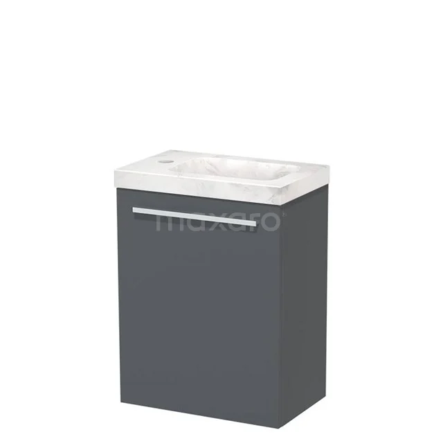 Modulo Pico Toilet unit with basin | 41 cm Dark grey Flat front Basin White marble Natural stone TMW10-00567