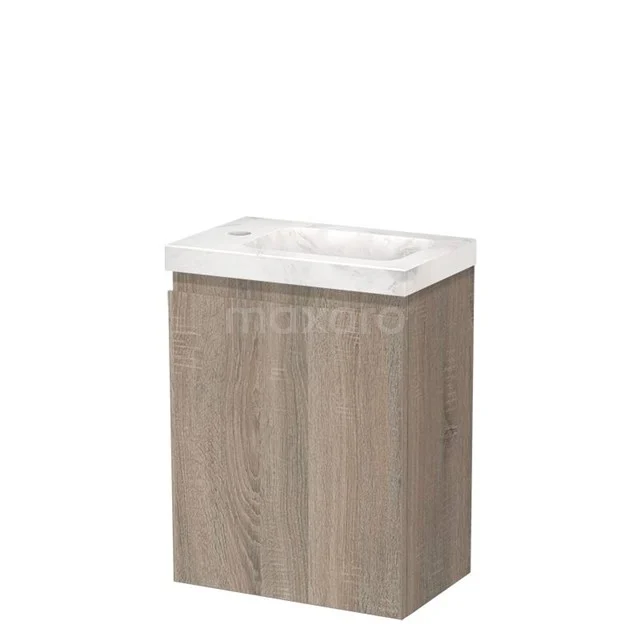 Modulo Pico Toilet unit with basin | 40 cm Oak Handleless front Basin White marble Natural stone TMW10-00581