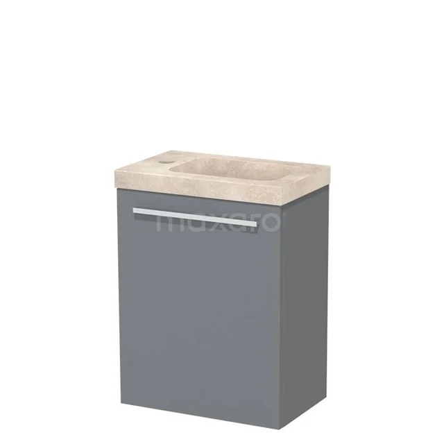 Modulo Pico Toilet unit with basin | 41 cm Mid grey Flat front Basin Travertine Natural stone TMW10-00611
