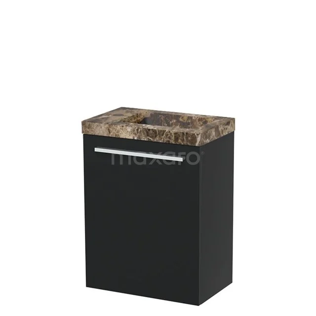 Modulo Pico WC-Möbel mit Waschbecken | 41 cm Matt Schwarz Flat Front Waschbecken Dark emperador Naturstein TMW10-00659 Modulo Pico WC-Möbel mit Waschbecken | 41 cm Matt Schwarz Flat Front Waschbecken Dark emperador Naturstein TMW10-00659