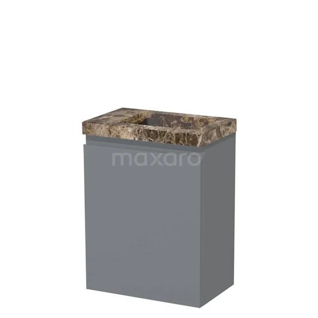 Modulo Pico Toilet unit with basin | 40 cm Mid grey Handleless front Basin Dark emperador Natural stone TMW10-00668