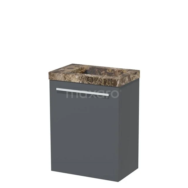 Modulo Pico Toilet unit with basin | 41 cm Dark grey Flat front Basin Dark emperador Natural stone TMW10-00677