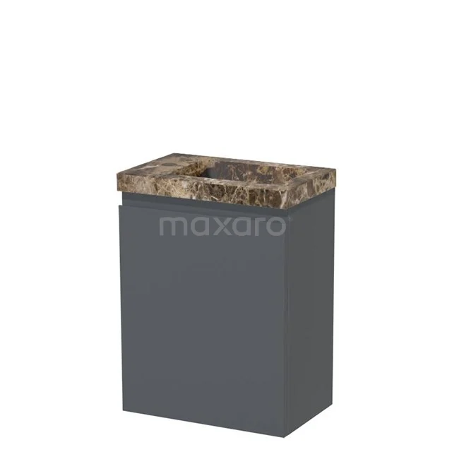 Modulo Pico Toilet unit with basin | 40 cm Dark grey Handleless front Basin Dark emperador Natural stone TMW10-00679
