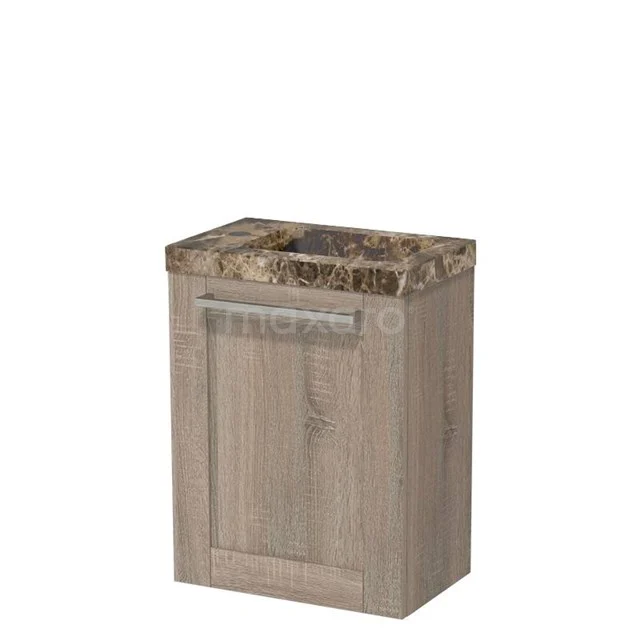 Modulo Pico Toilet unit with basin | 40 cm Oak Fronts Basin Dark emperador Natural stone TMW10-00689