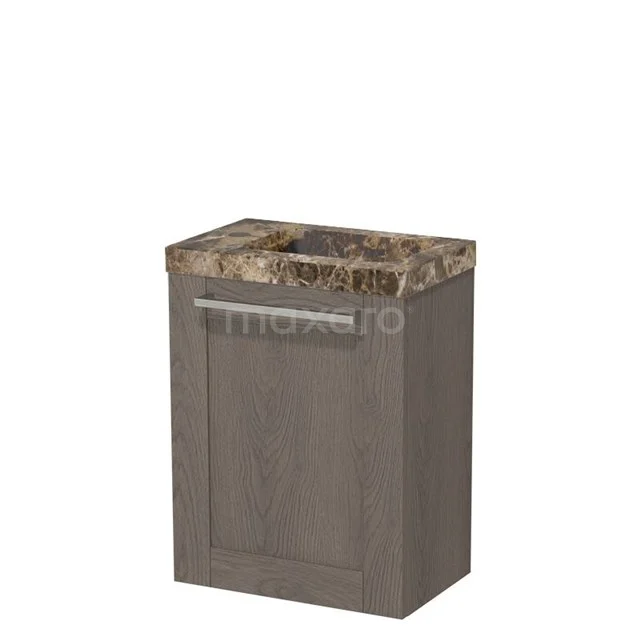 Modulo Pico Toilet unit with basin | 40 cm Dark brown oak Fronts Basin Dark emperador Natural stone TMW10-00703