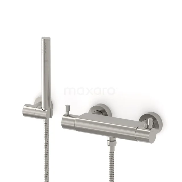 Radius exposed shower mixer set | Stainless steel Thermostatic mixer with handheld shower 1 position AOR55-00004