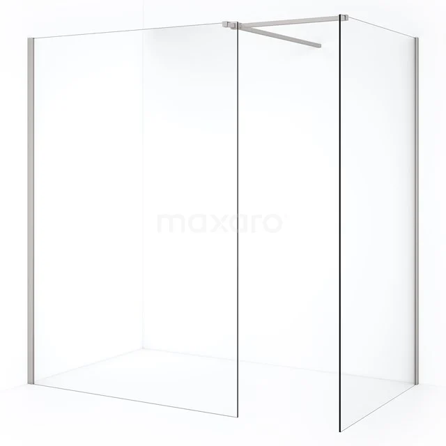 Diamond Inloopdouche | 130x110 cm Rvs Helder glas 2 vaste wanden IDB1113510BR