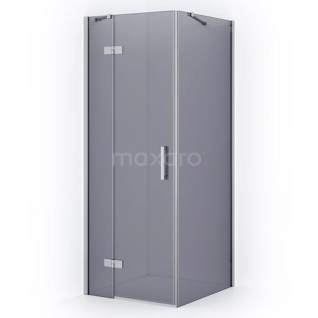 Diamond Shower enclosure | 80x80 cm Chrome Smoke glass Pivot door Square CDB213508411C