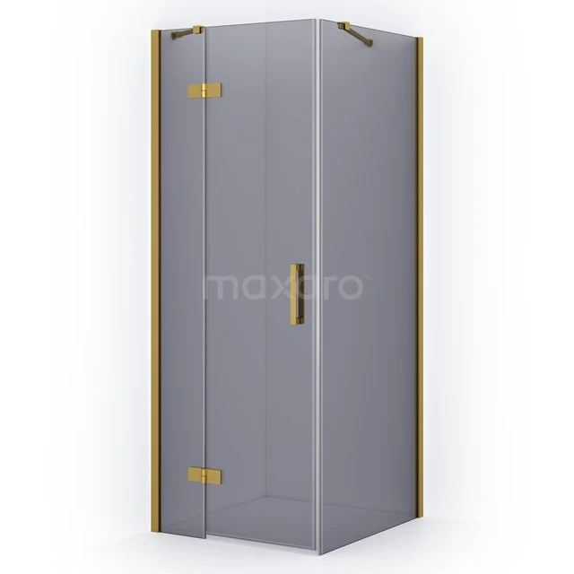 Diamond Shower enclosure | 80x80 cm Gold Smoke glass Pivot door Square CDB213508411GGN