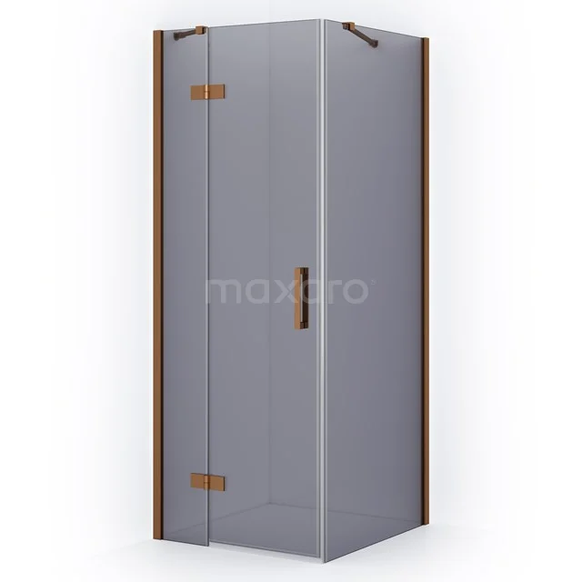 Diamond Shower enclosure | 80x80 cm Copper Smoke glass Pivot door Square CDB213508411KP