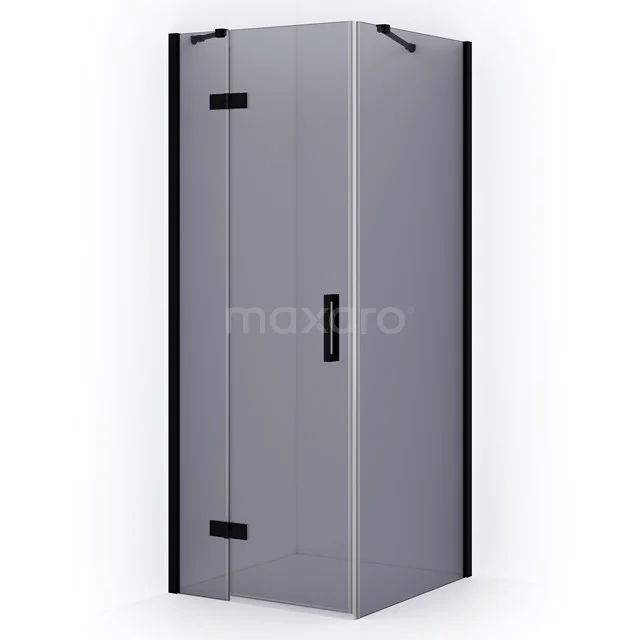 Diamond Shower enclosure | 80x80 cm Matte black Smoke glass Pivot door Square CDB213508411MB