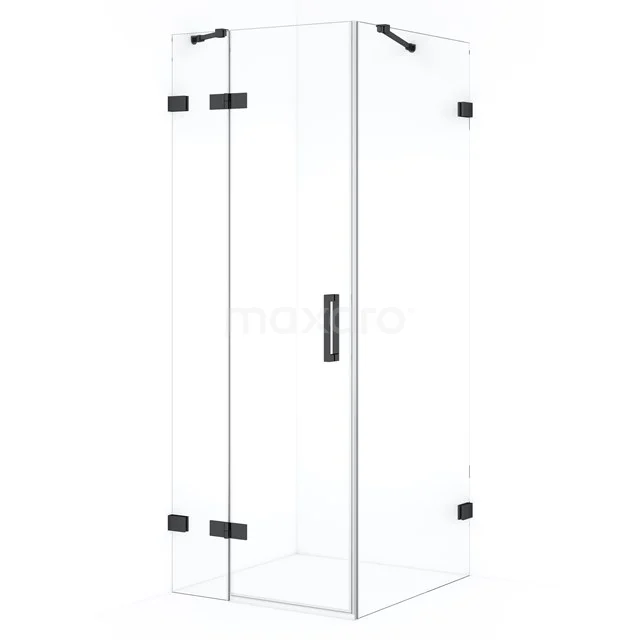 Diamond Douchecabine | 80x70 cm Zwart chroom Helder glas Draaideur Rechthoek CDB213507420BC