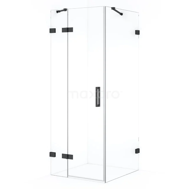 Diamond Duschkabine | 90x70 cm Schwarzchrom Drehtür Rechteck CDB213607420BC