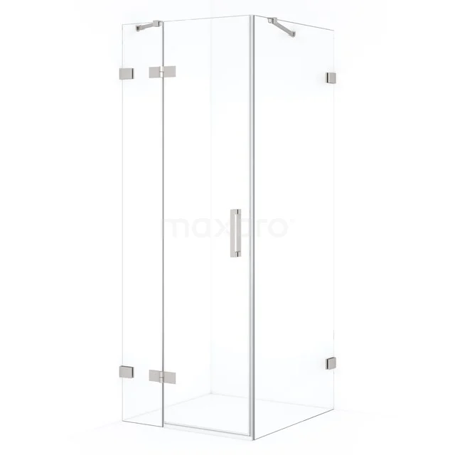 Diamond Shower enclosure | 80x80 cm Stainless steel Clear glass Pivot door Square CDB213508420BR