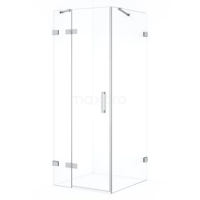 Diamond Shower enclosure | 80x80 cm Chrome Clear glass Pivot door Square CDB213508420C