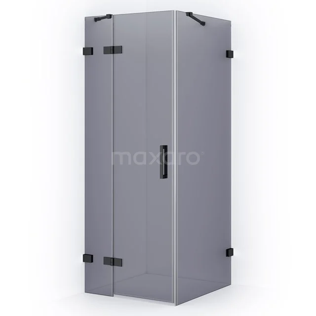 Diamond Shower cabin | 80x80 cm Black chrome Smoke glass Pivot door Square CDB213508421BC
