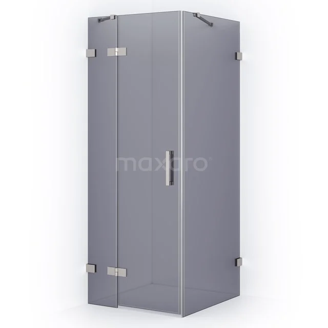 Diamond Shower enclosure | 90x80 cm Stainless steel Smoke glass Pivot door Rectangle CDB213608421BR