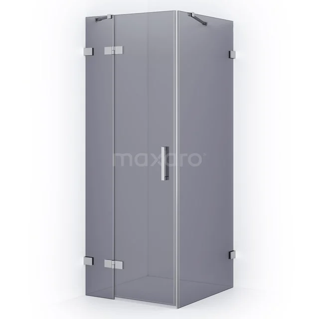 Diamond Shower enclosure | 80x80 cm Chrome Smoke glass Pivot door Square CDB213508421C
