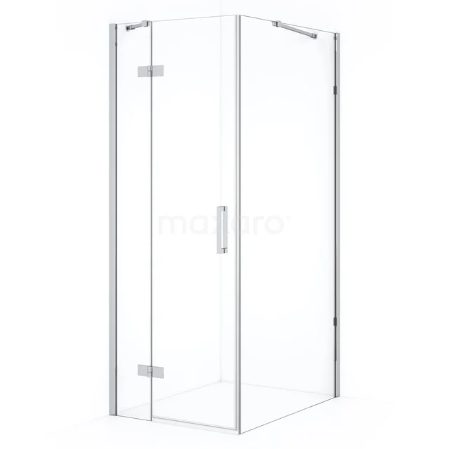 Diamond Douchecabine | 100x80 cm Chroom Helder glas Draaideur Rechthoek CDB213510410C