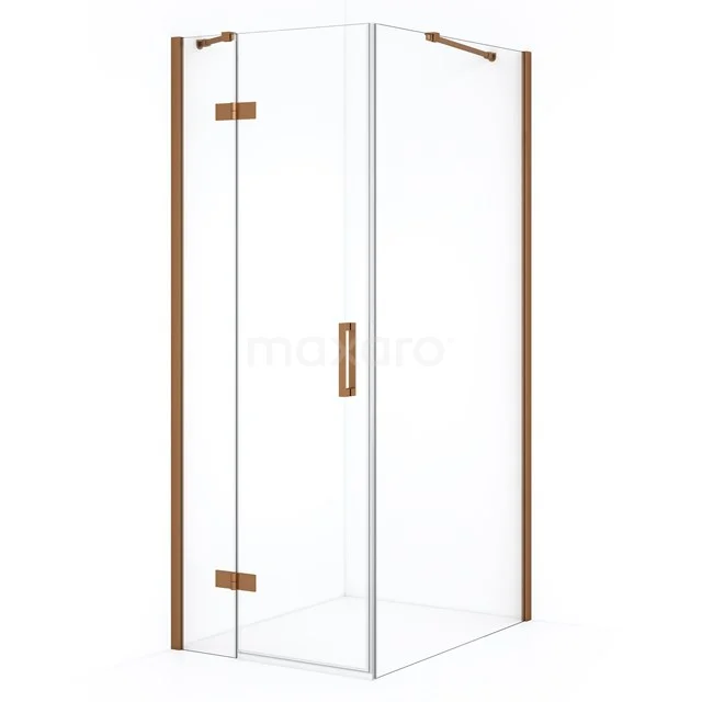 Diamond Shower enclosure | 90x90 cm Copper Clear glass Pivot door Square CDB213609410KP