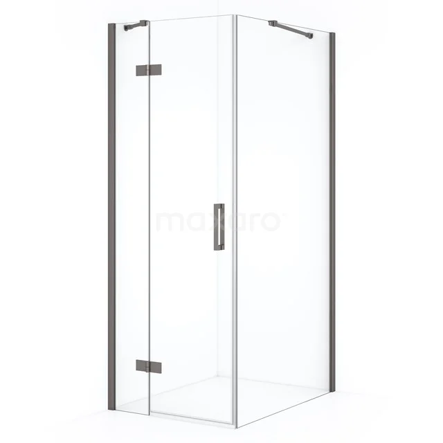 Diamond Shower enclosure | 90x90 cm Black metal Clear glass Pivot door Square CDB213609410ZMN