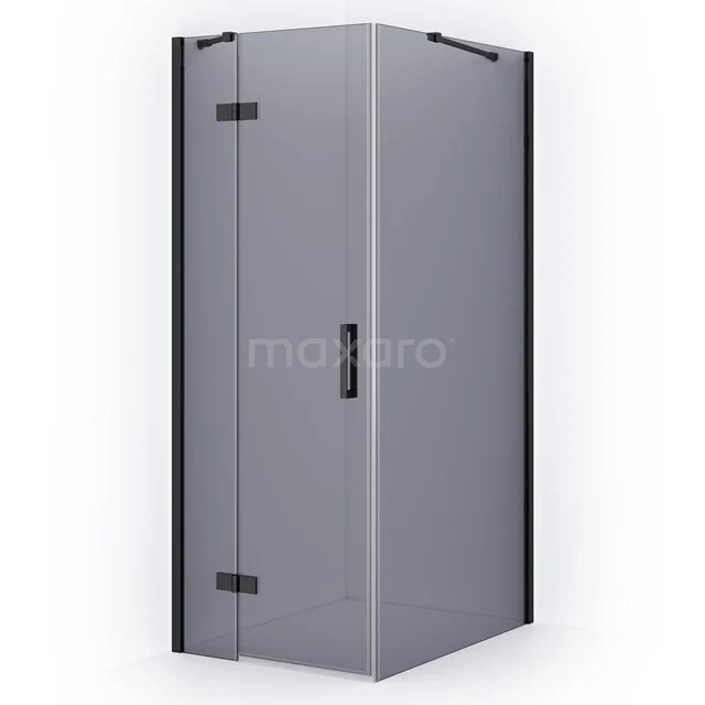 Diamond Shower cabin | 100x80 cm Black chrome Smoke glass Pivot door Rectangle CDB213510411BCN
