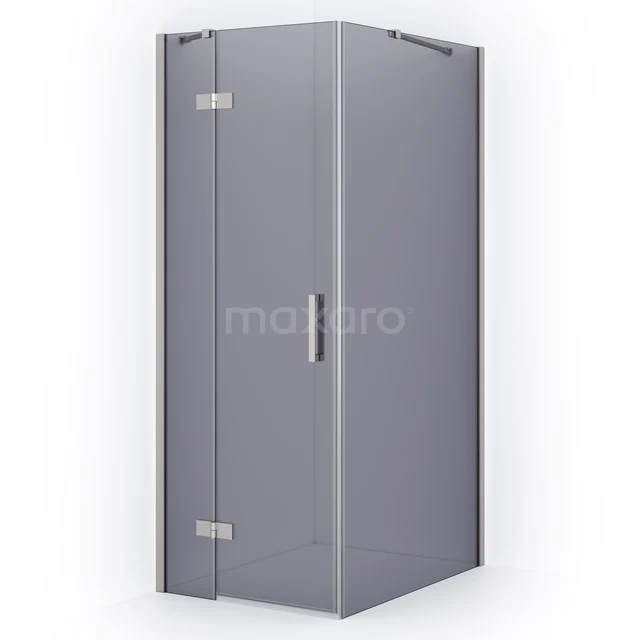Diamond Shower cabin | 90x80 cm Stainless steel Smoke glass Pivot door Rectangle CDB213509411BR