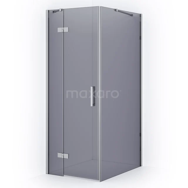 Diamond Shower enclosure | 90x90 cm Chrome Smoke glass Pivot door Square CDB213609411C