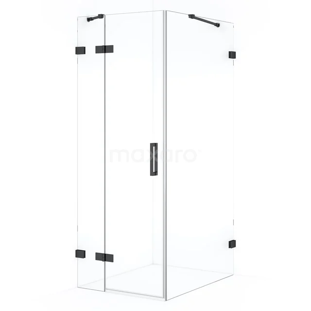 Diamond Douchecabine | 100x80 cm Zwart chroom Helder glas Draaideur Rechthoek CDB213510420BC