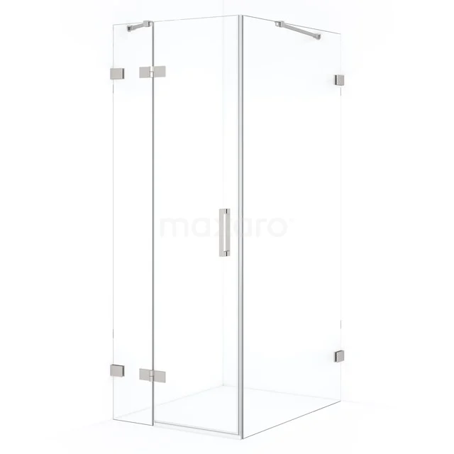 Diamond Douchecabine | 100x80 cm Rvs Helder glas Draaideur Rechthoek CDB213510420BR