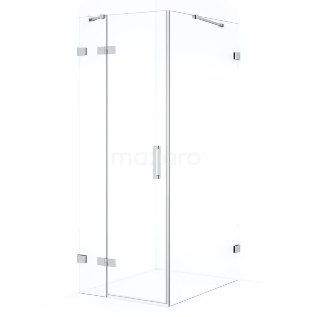 Diamond Douchecabine | 100x80 cm Chroom Helder glas Draaideur Rechthoek CDB213510420C