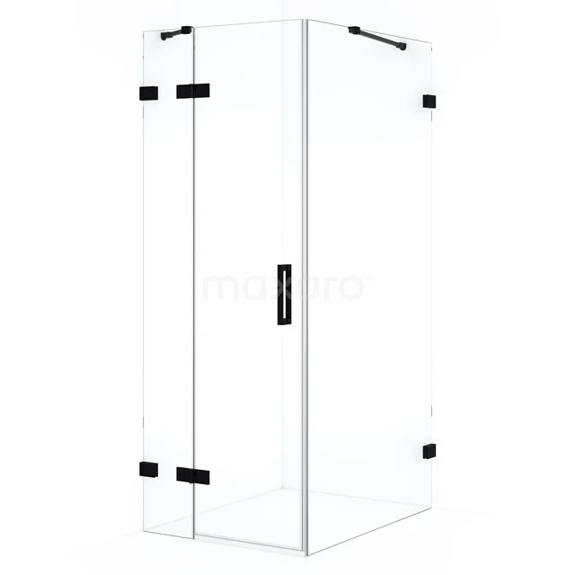 Diamond Shower enclosure | 90x90 cm Matte black Clear glass Pivot door Square CDB213609420MB