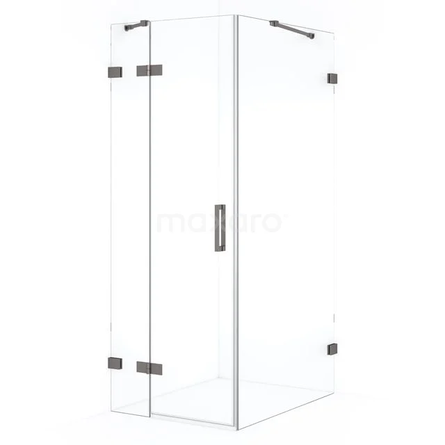 Diamond Douchecabine | 90x90 cm Zwart metaal Helder glas Draaideur Vierkant CDB213609420ZM