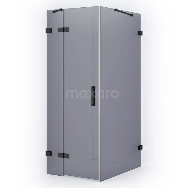 Diamond Shower enclosure | 90x90 cm Black chrome Smoke glass Pivot door Square CDB213609421BC