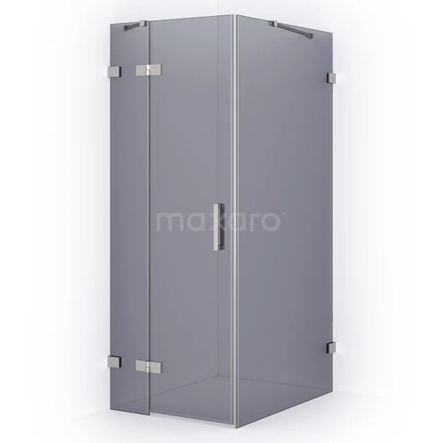Diamond Shower cabin | 100x80 cm Stainless steel Smoke glass Pivot door Rectangle CDB213510421BR