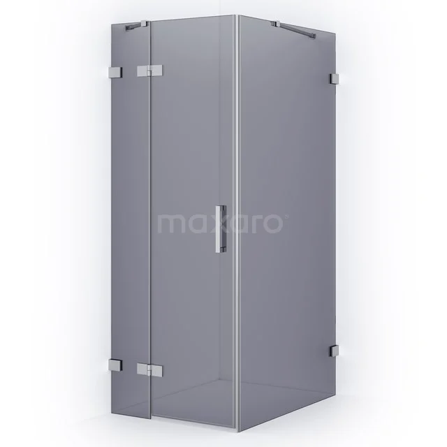 Diamond Shower enclosure | 90x90 cm Chrome Smoke glass Pivot door Square CDB213609421C
