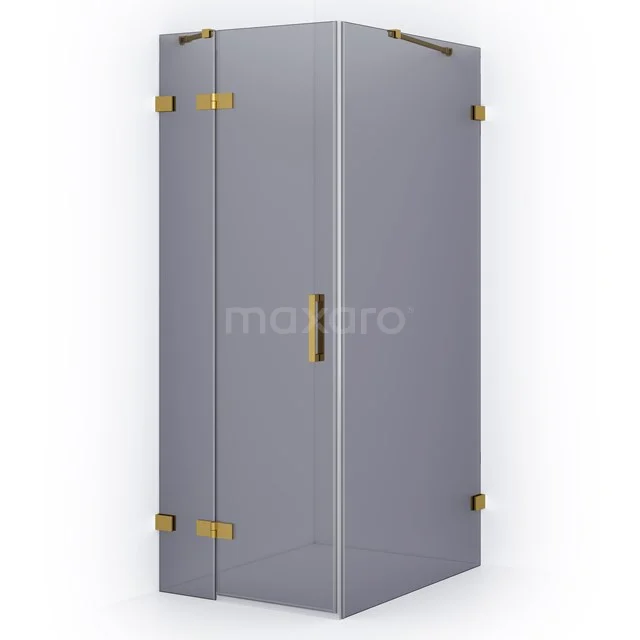 Diamond Shower enclosure | 90x90 cm Gold Smoke glass Pivot door Square CDB213609421GG