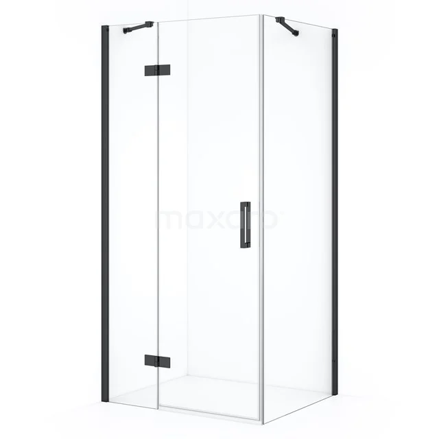 Diamond Shower enclosure | 100x80 cm Black chrome Clear glass Pivot door Rectangle CDB214608410BCN