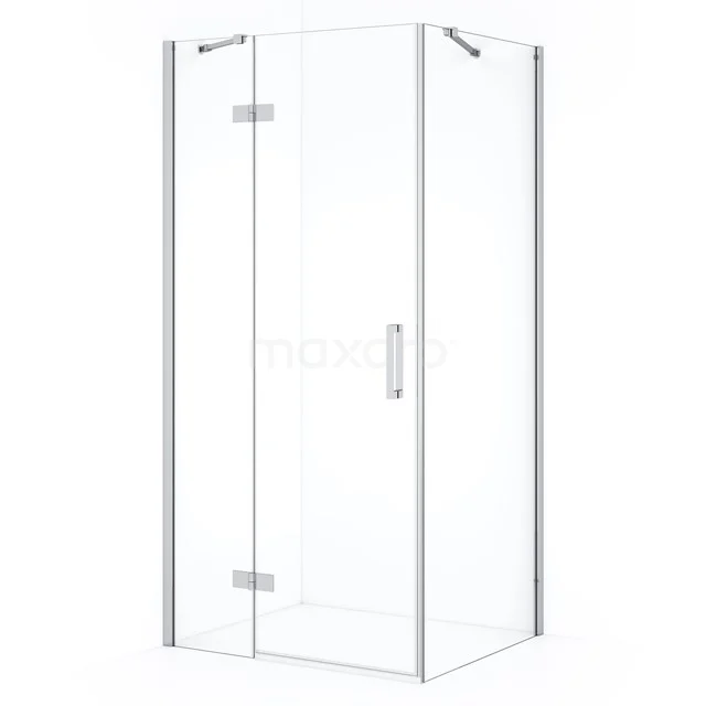 Diamond Shower enclosure | 100x80 cm Chrome Clear glass Pivot door Rectangle CDB214608410C