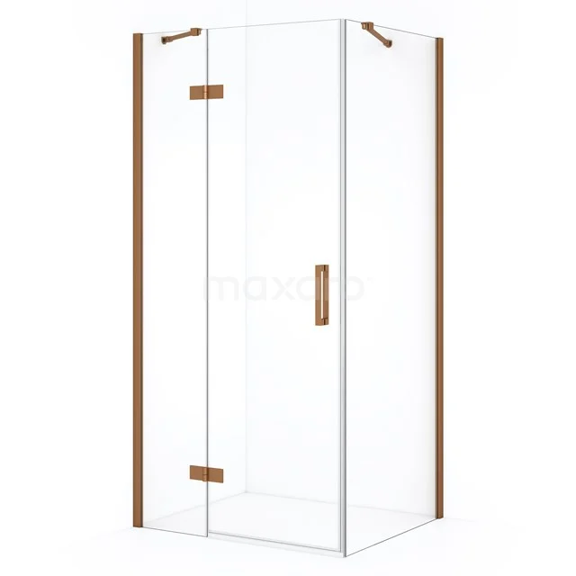 Diamond Shower cabin | 110x80 cm Copper Clear glass Pivot door Rectangle CDB216508410KP