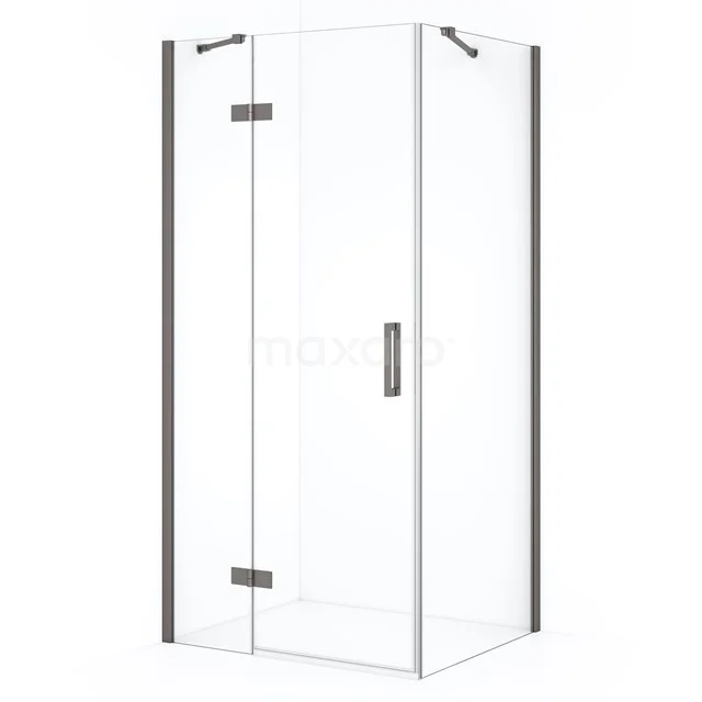 Diamond Shower enclosure | 100x70 cm Black metal Clear glass Pivot door Rectangle CDB214607410ZMN