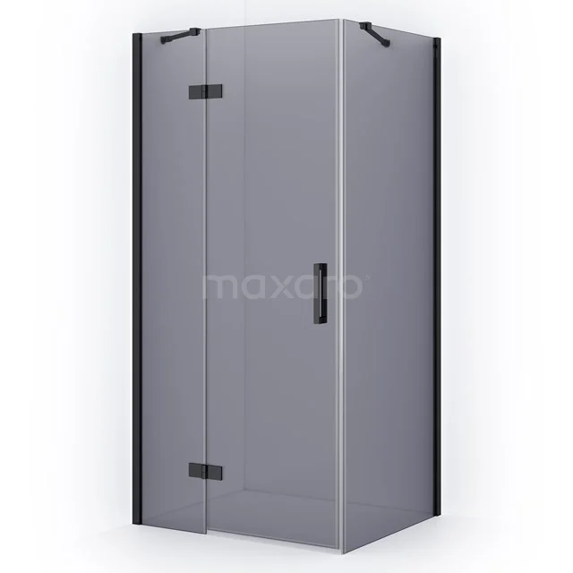 Diamond Shower enclosure | 100x80 cm Black chrome Smoke glass Pivot door Rectangle CDB214608411BCN