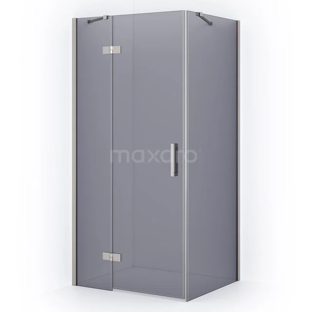 Diamond Shower enclosure | 100x80 cm Stainless steel Smoke glass Pivot door Rectangle CDB214608411BR
