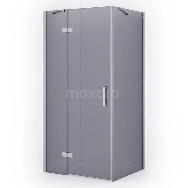 Diamond Shower enclosure | 100x80 cm Chrome Smoke glass Pivot door Rectangle CDB214608411C